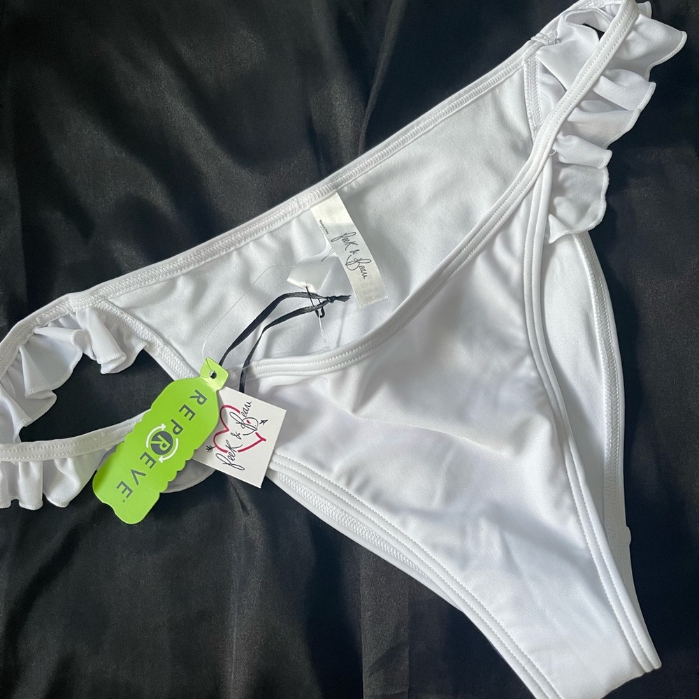 NEW WITH TAGS - Peek & Beau White Cheeky Bikini Bottom - US Size 10